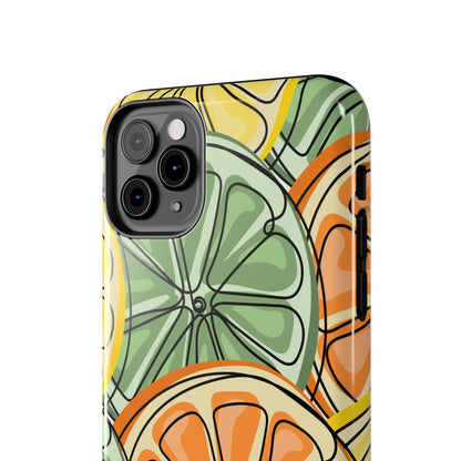 Citrus Zest Tough iPhone Case – Bold Lime, Lemon, and Orange Design, Shockproof Protection - BOGO Cases