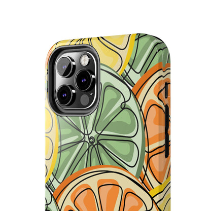 Citrus Zest Tough iPhone Case – Bold Lime, Lemon, and Orange Design, Shockproof Protection - BOGO Cases