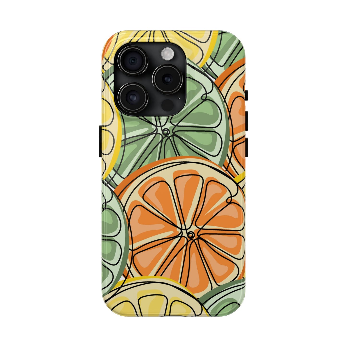 Citrus Zest Tough iPhone Case – Bold Lime, Lemon, and Orange Design, Shockproof Protection - BOGO Cases