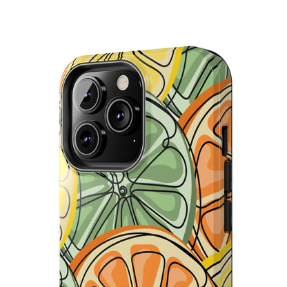 Citrus Zest Tough iPhone Case – Bold Lime, Lemon, and Orange Design, Shockproof Protection - BOGO Cases