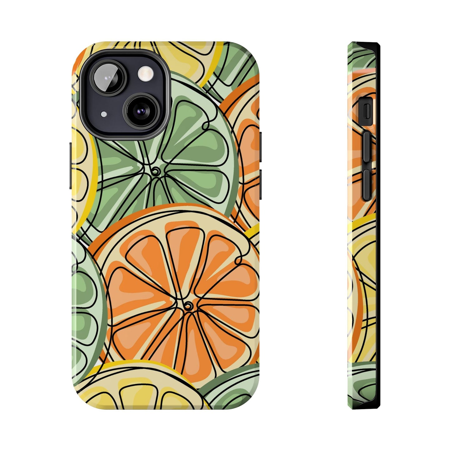 Citrus Zest Tough iPhone Case – Bold Lime, Lemon, and Orange Design, Shockproof Protection - BOGO Cases