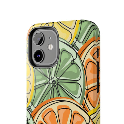 Citrus Zest Tough iPhone Case – Bold Lime, Lemon, and Orange Design, Shockproof Protection - BOGO Cases