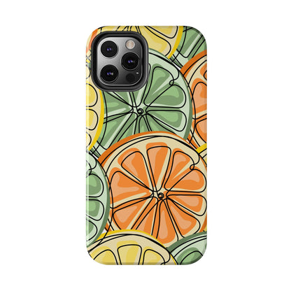 Citrus Zest Tough iPhone Case – Bold Lime, Lemon, and Orange Design, Shockproof Protection - BOGO Cases