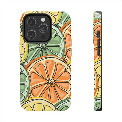 Citrus Zest Tough iPhone Case – Bold Lime, Lemon, and Orange Design, Shockproof Protection - BOGO Cases