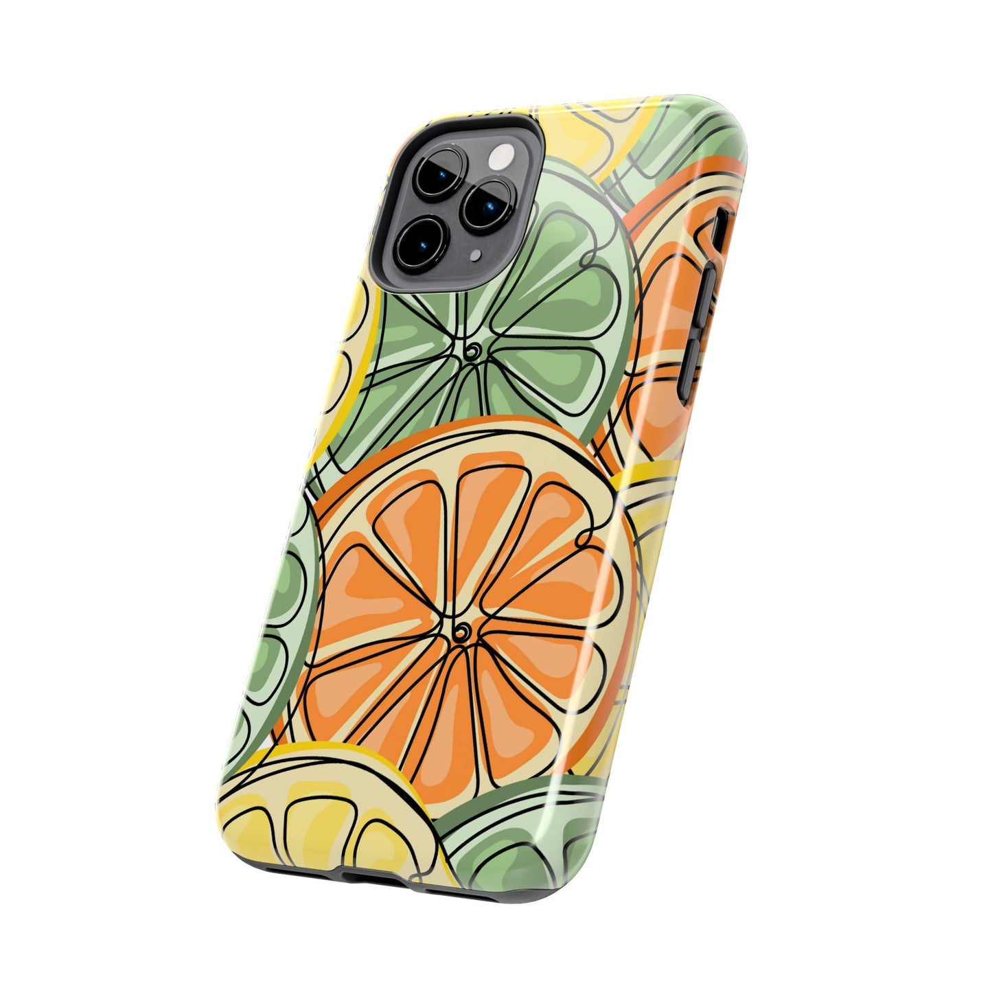 Citrus Zest Tough iPhone Case – Bold Lime, Lemon, and Orange Design, Shockproof Protection - BOGO Cases