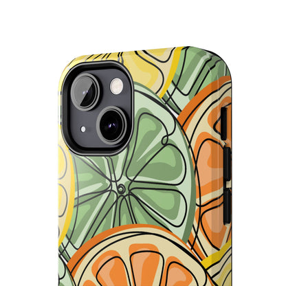 Citrus Zest Tough iPhone Case – Bold Lime, Lemon, and Orange Design, Shockproof Protection - BOGO Cases