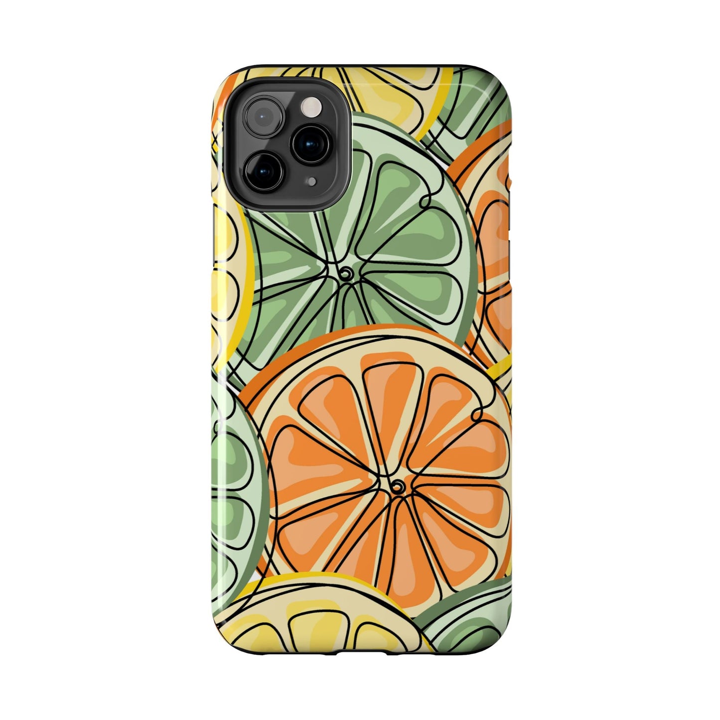 Citrus Zest Tough iPhone Case – Bold Lime, Lemon, and Orange Design, Shockproof Protection - BOGO Cases