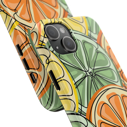 Citrus Zest Tough iPhone Case – Bold Lime, Lemon, and Orange Design, Shockproof Protection - BOGO Cases