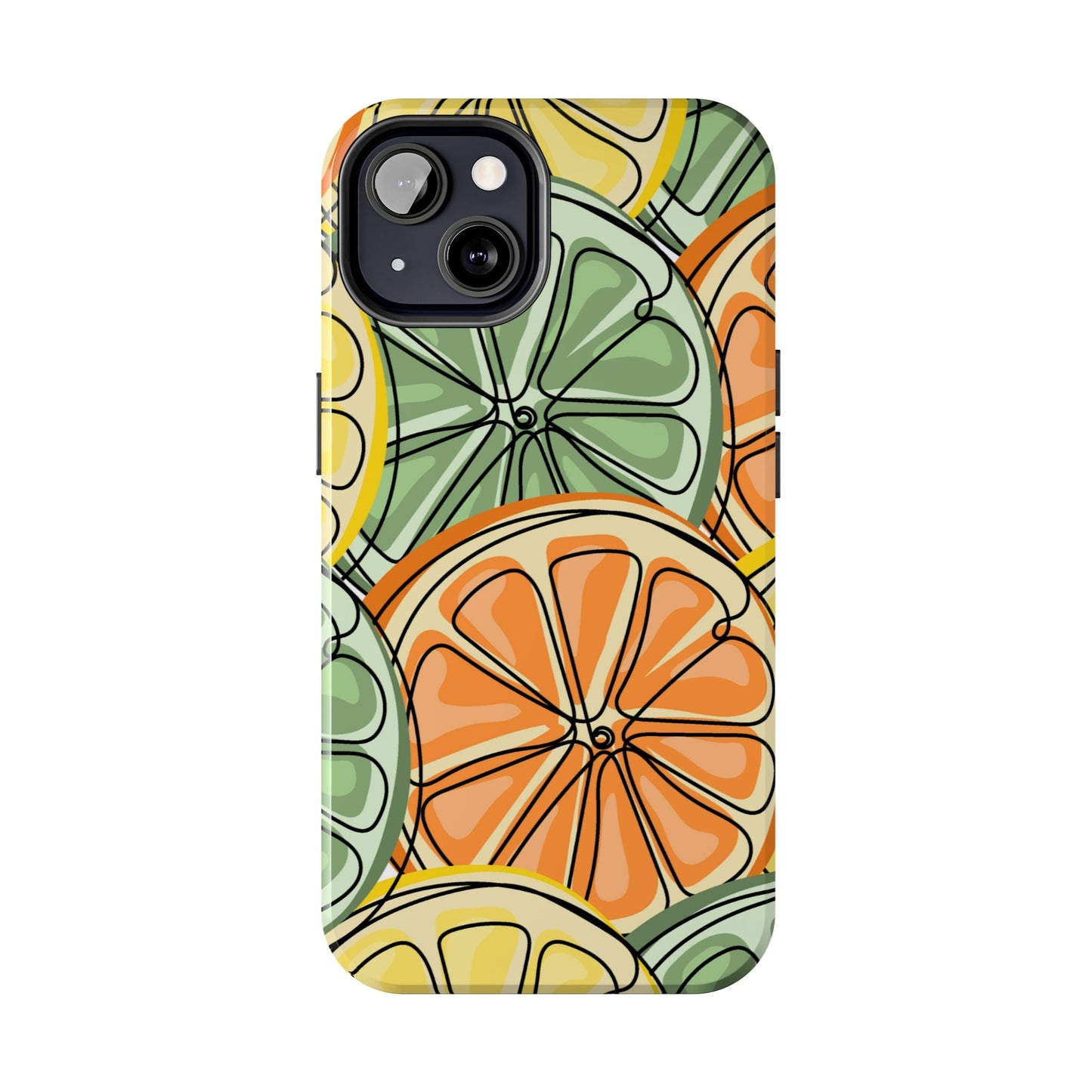 Citrus Zest Tough iPhone Case – Bold Lime, Lemon, and Orange Design, Shockproof Protection - BOGO Cases