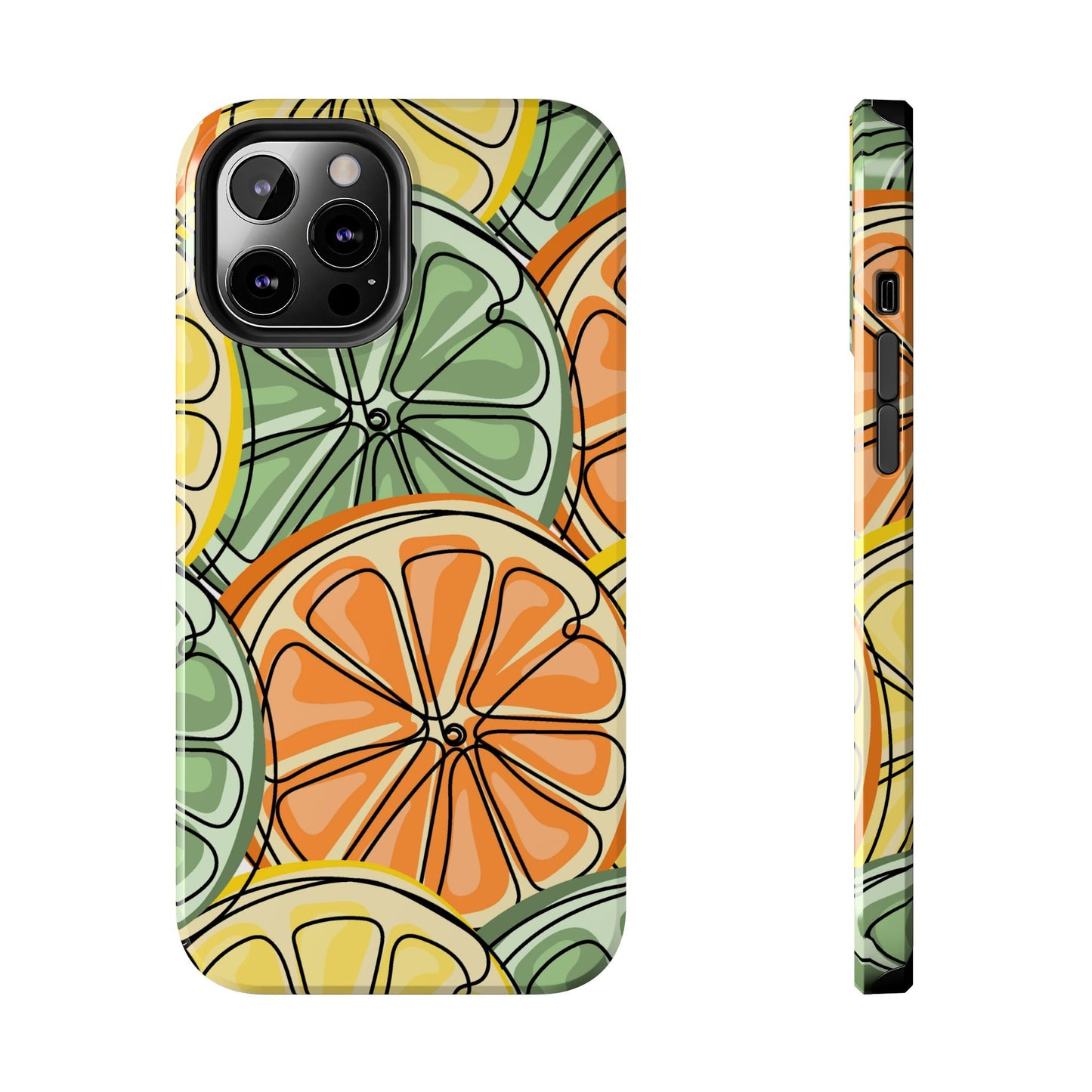 Citrus Zest Tough iPhone Case – Bold Lime, Lemon, and Orange Design, Shockproof Protection - BOGO Cases