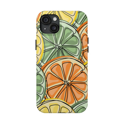 Citrus Zest Tough iPhone Case – Bold Lime, Lemon, and Orange Design, Shockproof Protection - BOGO Cases