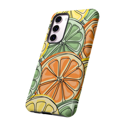 Citrus Zest Tough Samsung Galaxy Case – Bold Lime, Lemon, and Orange Design, Shockproof Protection - BOGO Cases