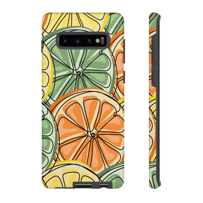 Citrus Zest Tough Samsung Galaxy Case – Bold Lime, Lemon, and Orange Design, Shockproof Protection - BOGO Cases