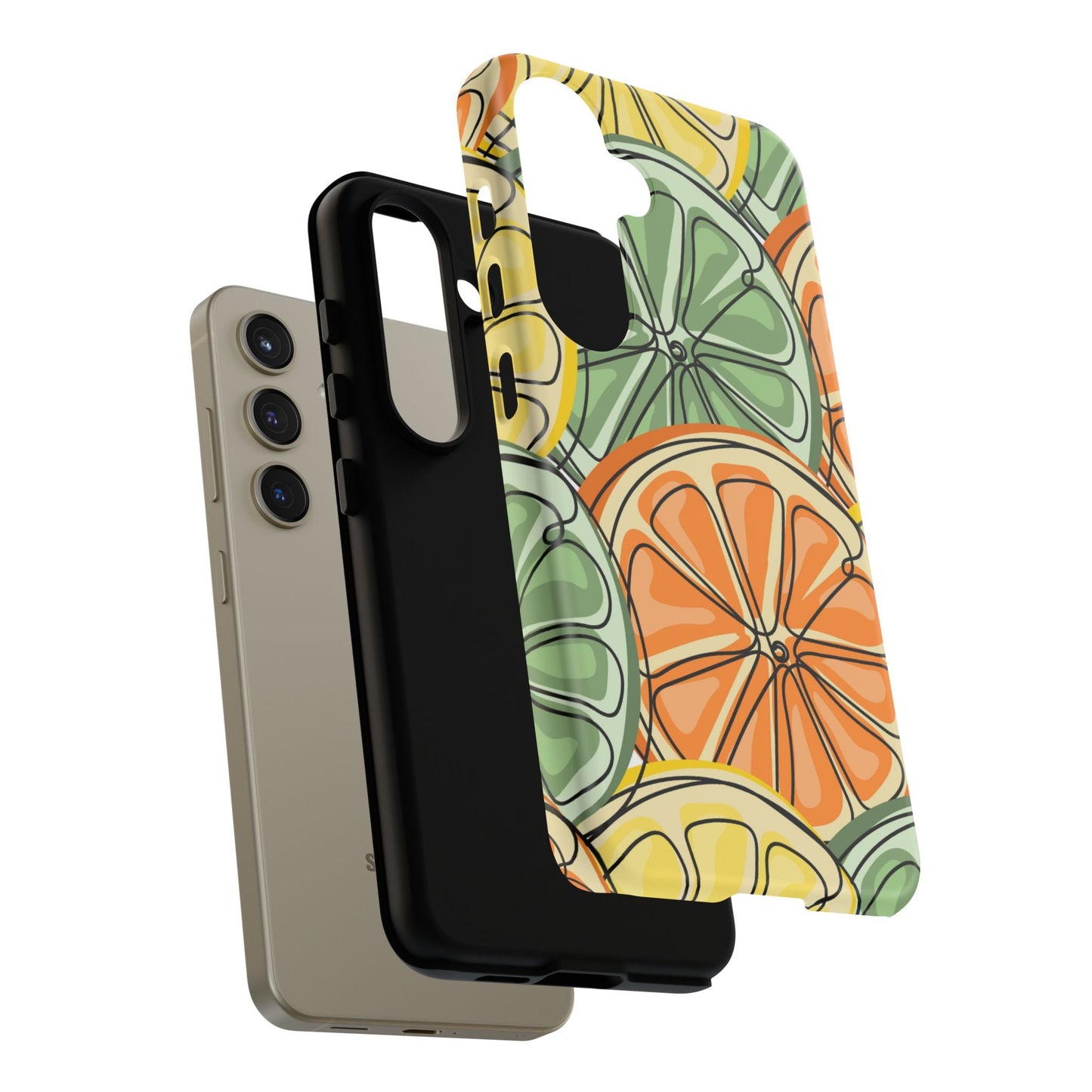 Citrus Zest Tough Samsung Galaxy Case – Bold Lime, Lemon, and Orange Design, Shockproof Protection - BOGO Cases