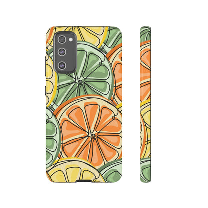 Citrus Zest Tough Samsung Galaxy Case – Bold Lime, Lemon, and Orange Design, Shockproof Protection - BOGO Cases