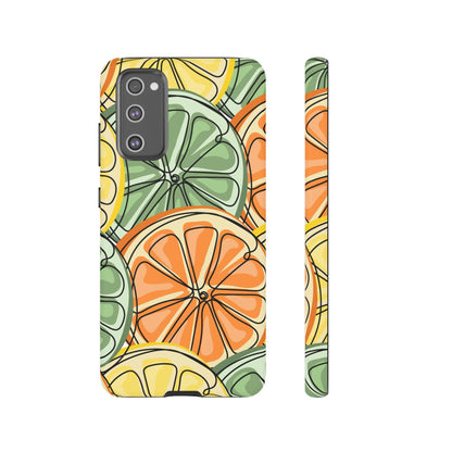 Citrus Zest Tough Samsung Galaxy Case – Bold Lime, Lemon, and Orange Design, Shockproof Protection - BOGO Cases