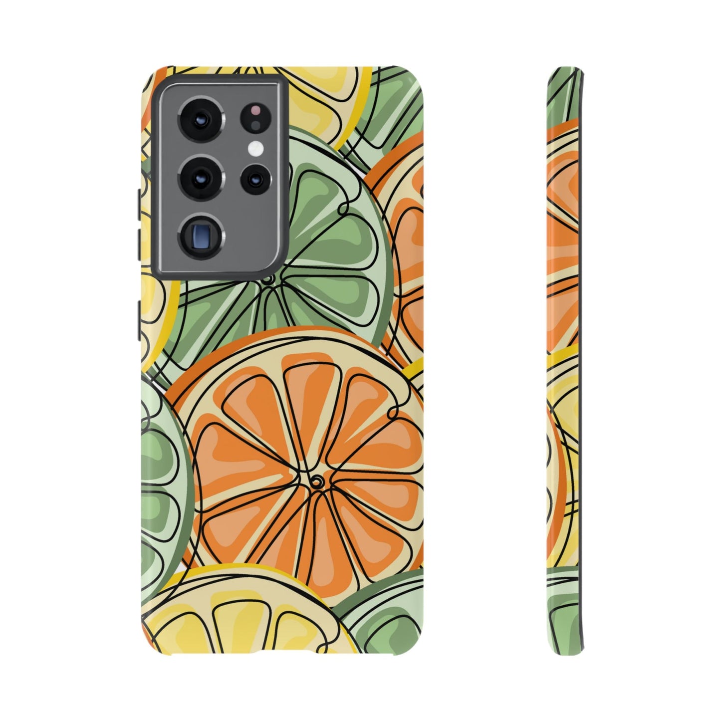 Citrus Zest Tough Samsung Galaxy Case – Bold Lime, Lemon, and Orange Design, Shockproof Protection - BOGO Cases