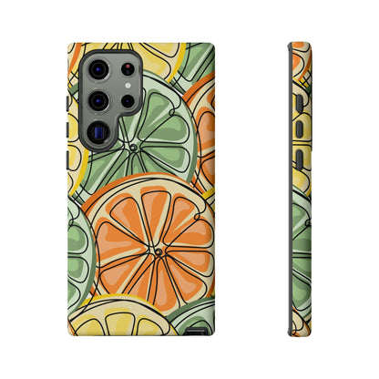 Citrus Zest Tough Samsung Galaxy Case – Bold Lime, Lemon, and Orange Design, Shockproof Protection - BOGO Cases