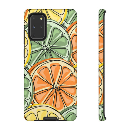 Citrus Zest Tough Samsung Galaxy Case – Bold Lime, Lemon, and Orange Design, Shockproof Protection - BOGO Cases