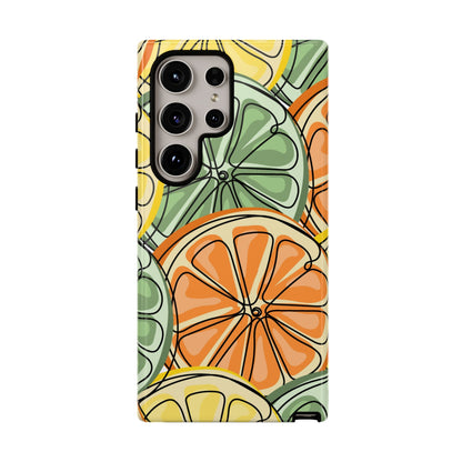 Citrus Zest Tough Samsung Galaxy Case – Bold Lime, Lemon, and Orange Design, Shockproof Protection - BOGO Cases