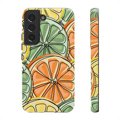 Citrus Zest Tough Samsung Galaxy Case – Bold Lime, Lemon, and Orange Design, Shockproof Protection - BOGO Cases