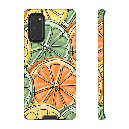 Citrus Zest Tough Samsung Galaxy Case – Bold Lime, Lemon, and Orange Design, Shockproof Protection - BOGO Cases