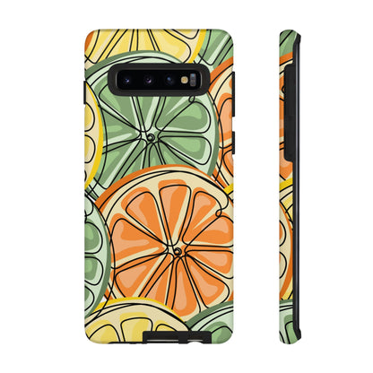 Citrus Zest Tough Samsung Galaxy Case – Bold Lime, Lemon, and Orange Design, Shockproof Protection - BOGO Cases