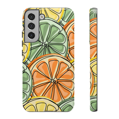 Citrus Zest Tough Samsung Galaxy Case – Bold Lime, Lemon, and Orange Design, Shockproof Protection - BOGO Cases