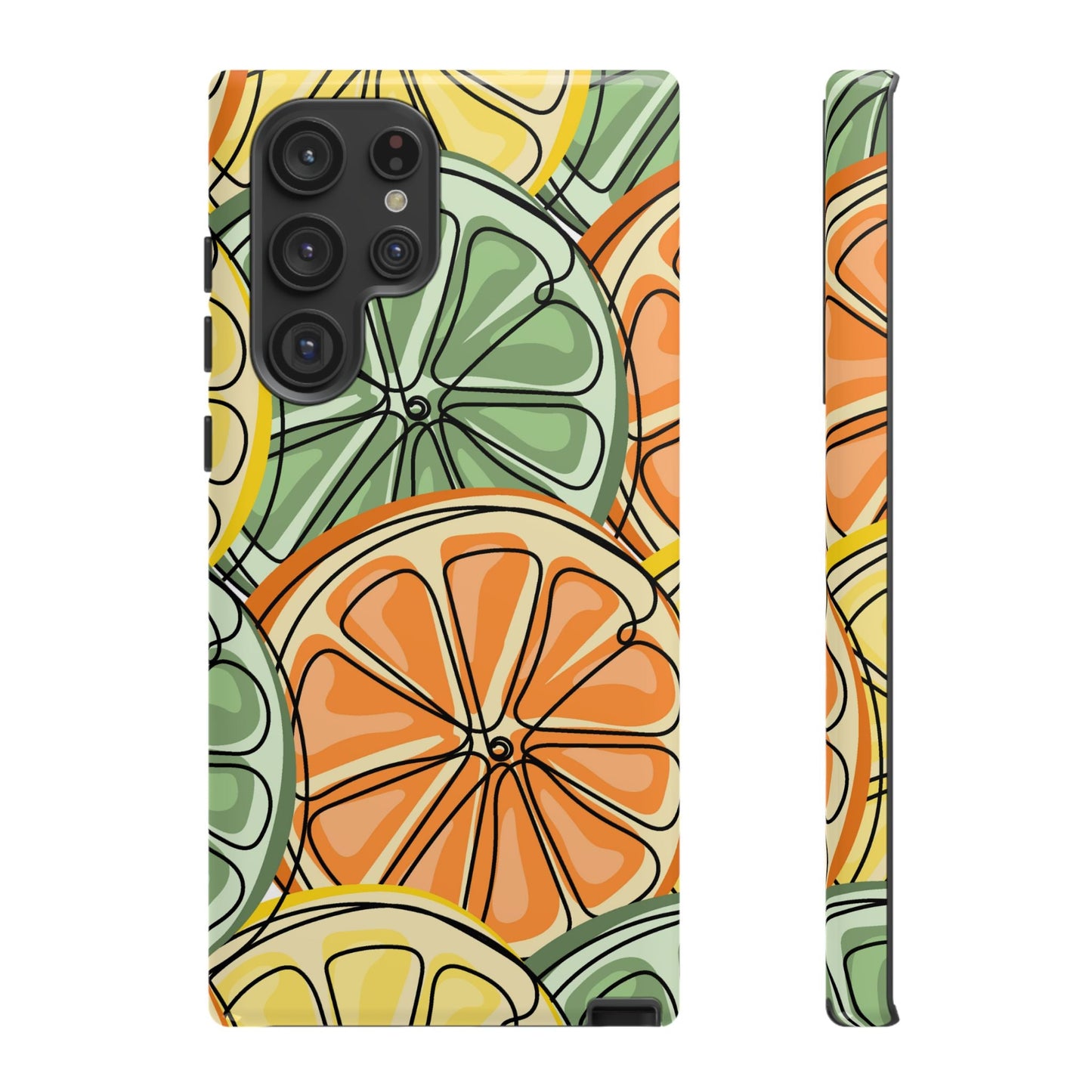 Citrus Zest Tough Samsung Galaxy Case – Bold Lime, Lemon, and Orange Design, Shockproof Protection - BOGO Cases