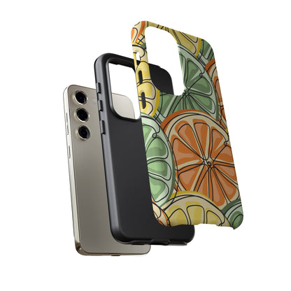 Citrus Zest Tough Samsung Galaxy Case – Bold Lime, Lemon, and Orange Design, Shockproof Protection - BOGO Cases