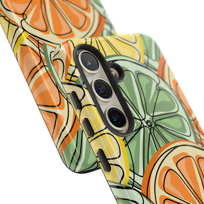 Citrus Zest Tough Samsung Galaxy Case – Bold Lime, Lemon, and Orange Design, Shockproof Protection - BOGO Cases