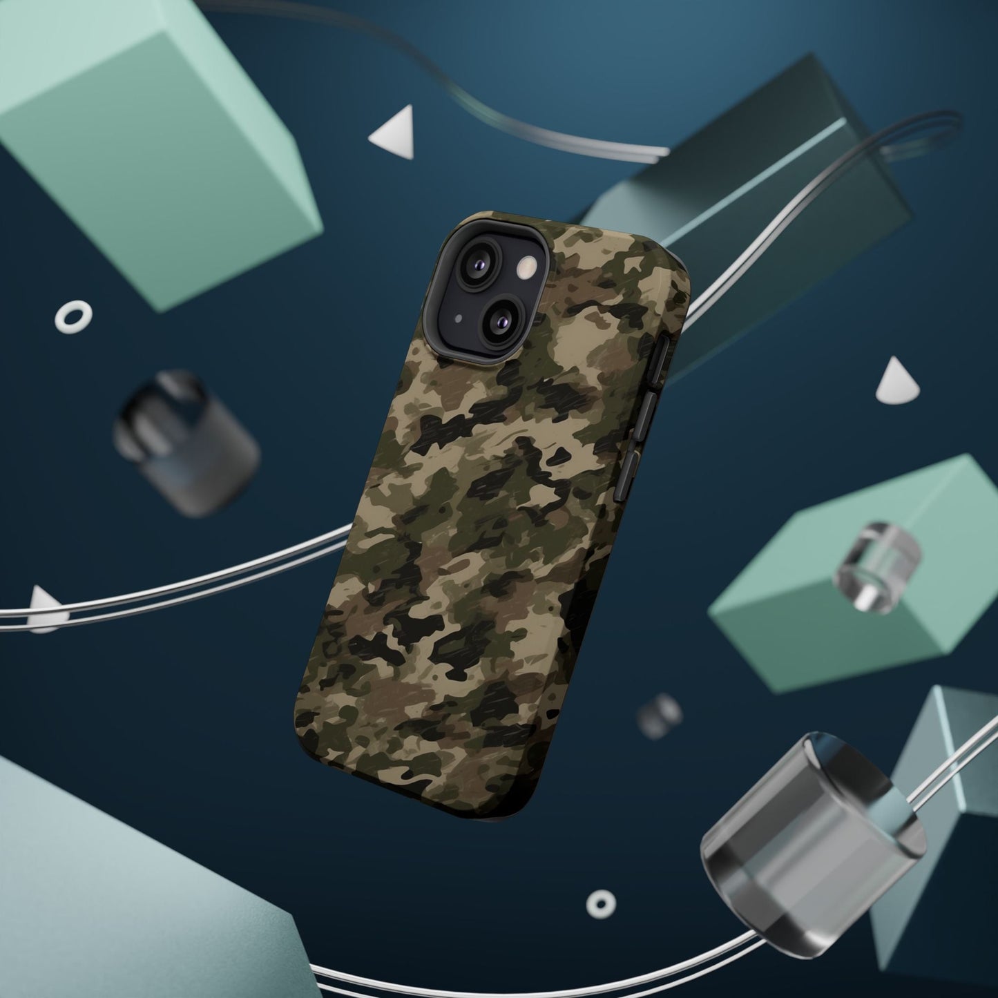 Classic Light Brown Camouflage – MagSafe iPhone Case with Rugged Elegance - BOGO Cases