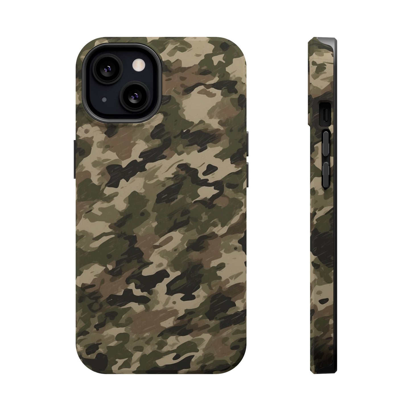 Classic Light Brown Camouflage – MagSafe iPhone Case with Rugged Elegance - BOGO Cases
