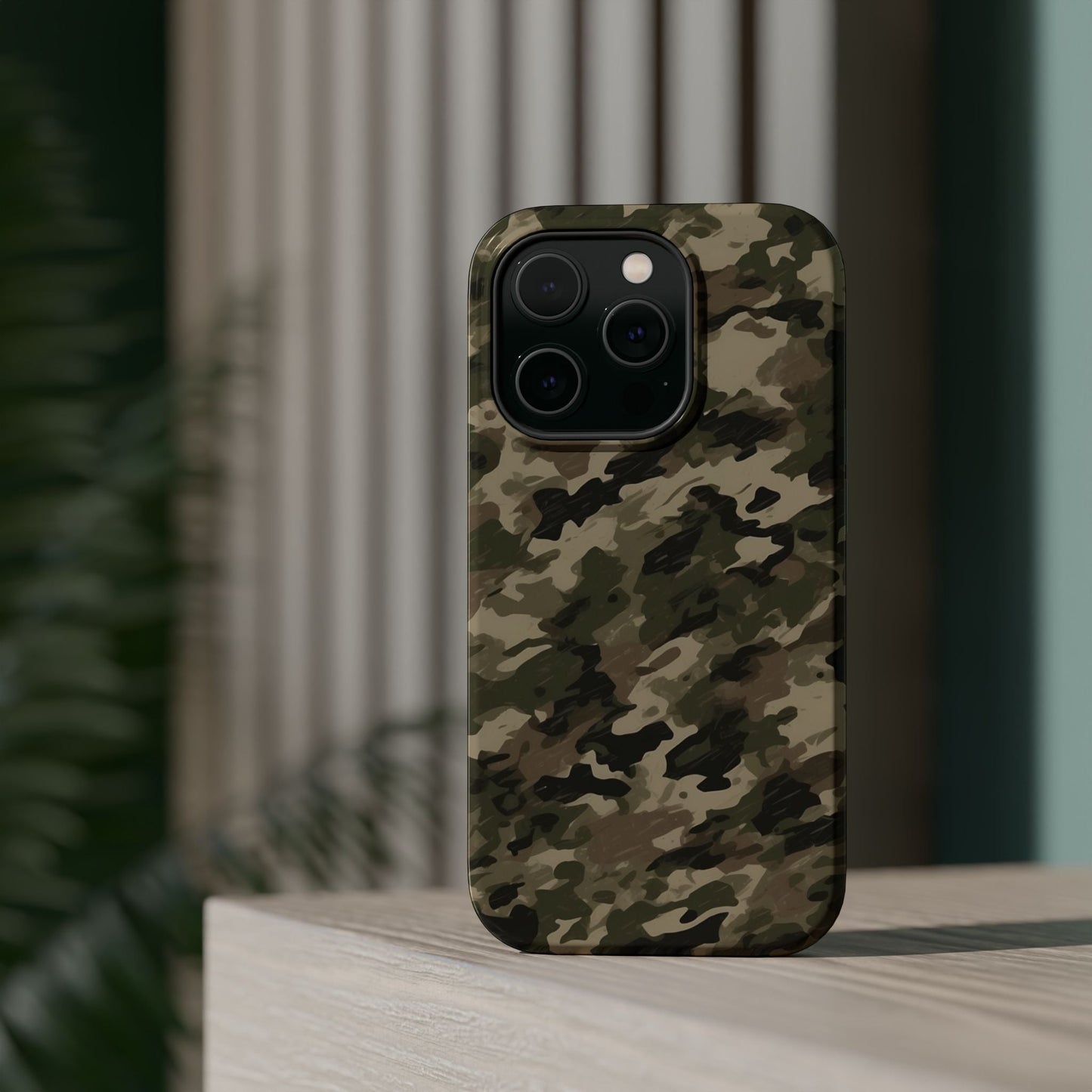 Classic Light Brown Camouflage – MagSafe iPhone Case with Rugged Elegance - BOGO Cases