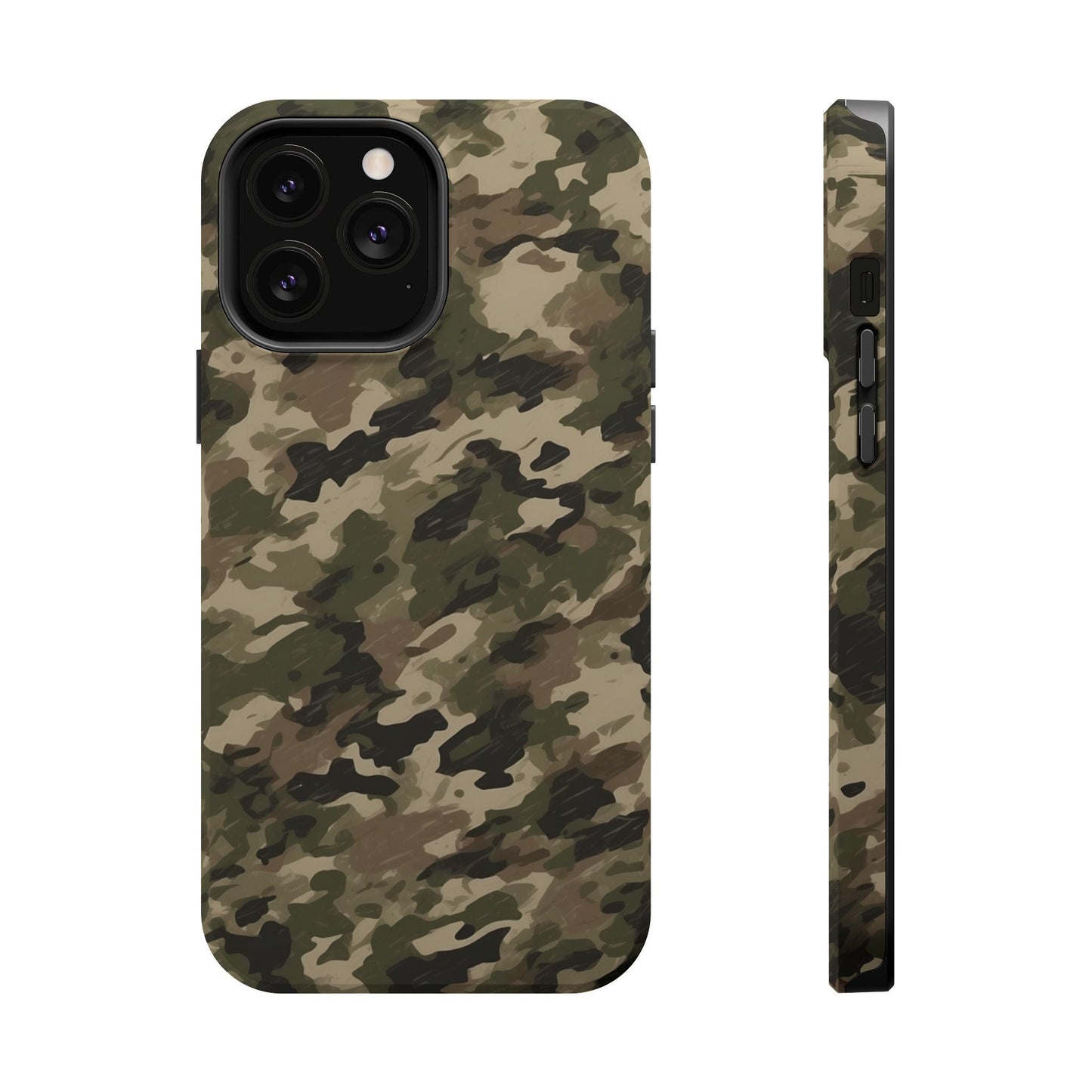 Classic Light Brown Camouflage – MagSafe iPhone Case with Rugged Elegance - BOGO Cases