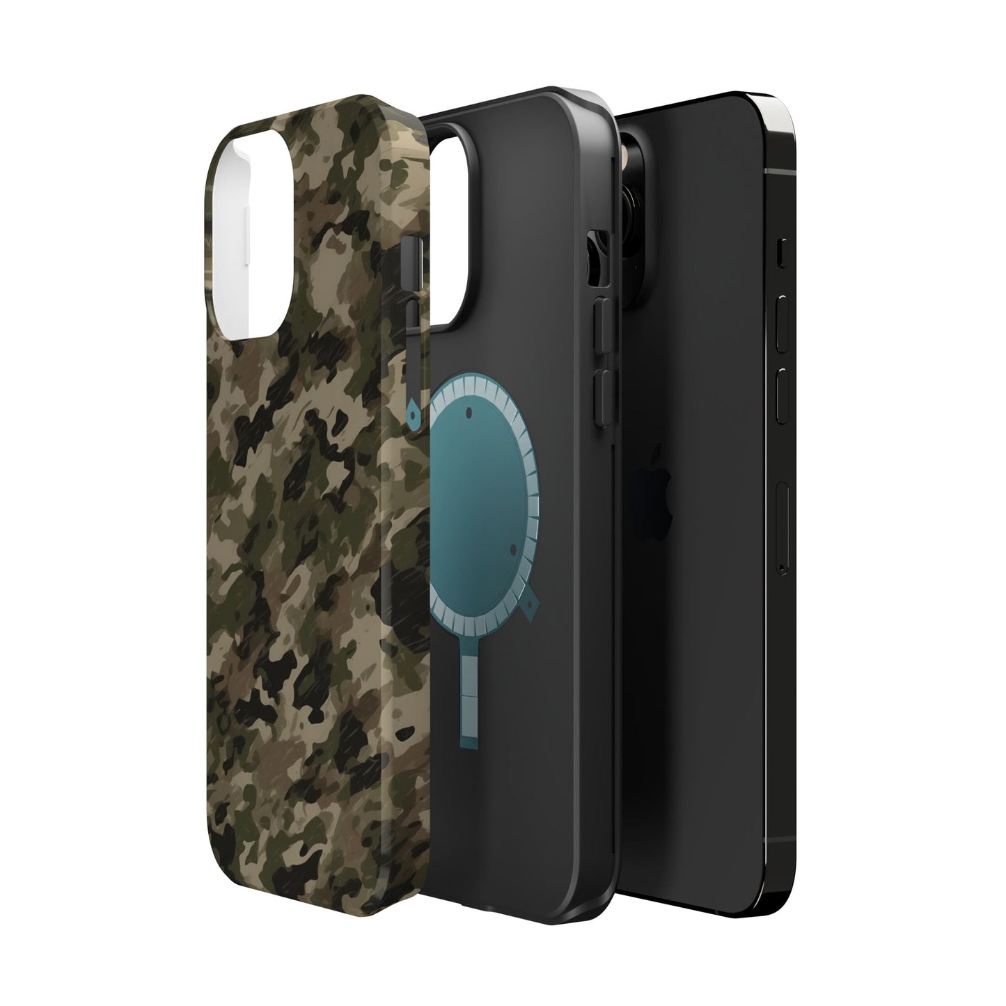 Classic Light Brown Camouflage – MagSafe iPhone Case with Rugged Elegance - BOGO Cases