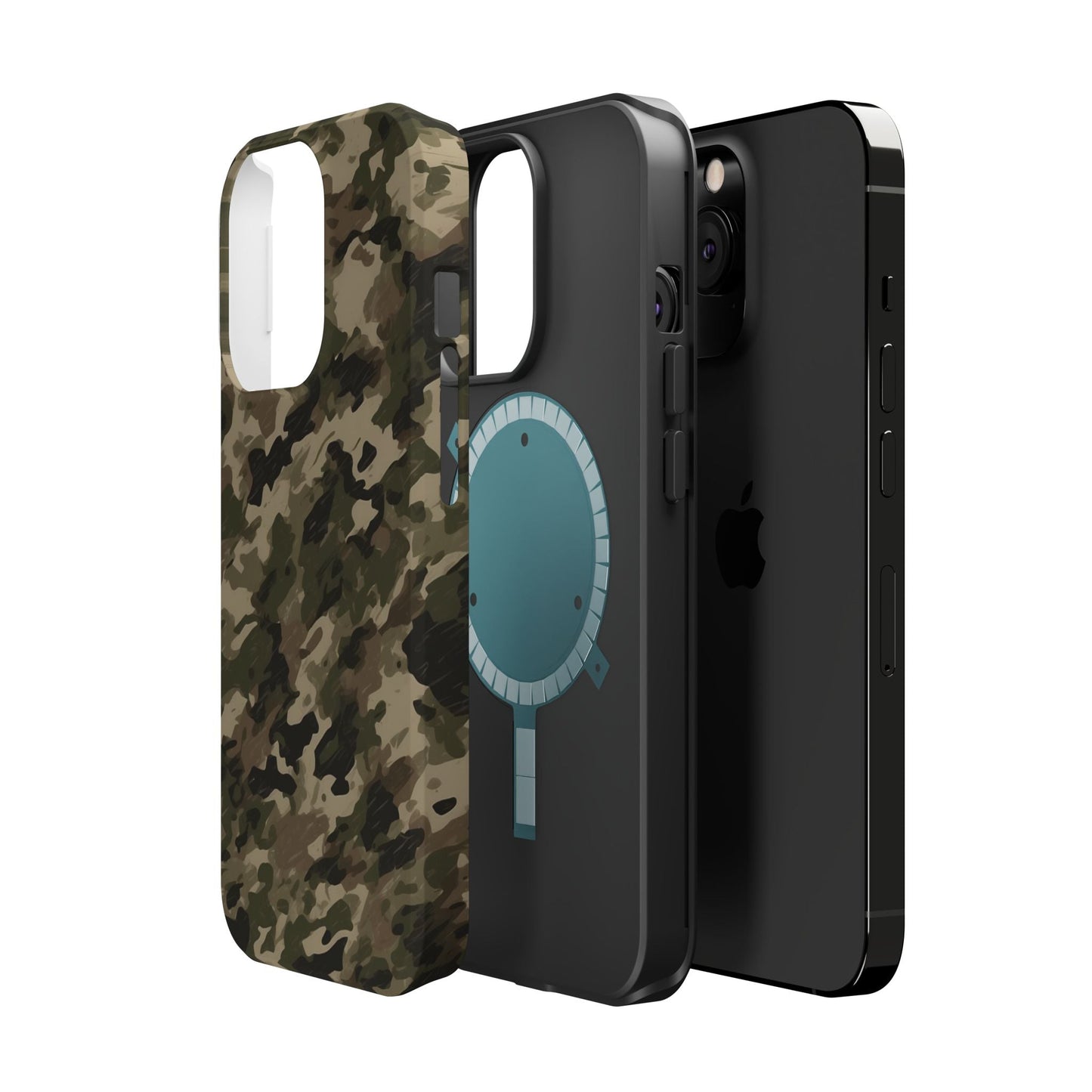 Classic Light Brown Camouflage – MagSafe iPhone Case with Rugged Elegance - BOGO Cases