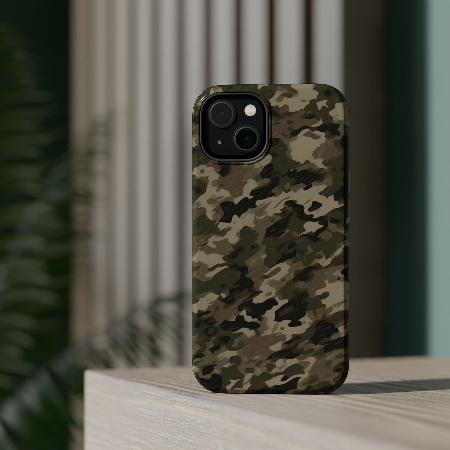 Classic Light Brown Camouflage – MagSafe iPhone Case with Rugged Elegance - BOGO Cases