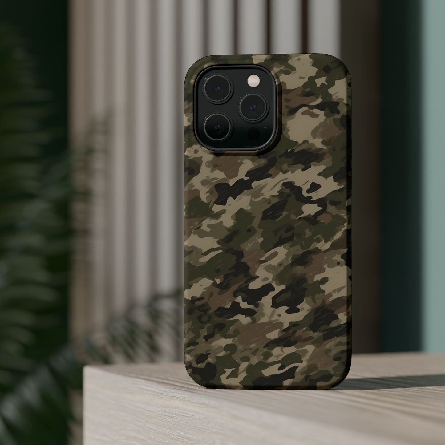 Classic Light Brown Camouflage – MagSafe iPhone Case with Rugged Elegance - BOGO Cases