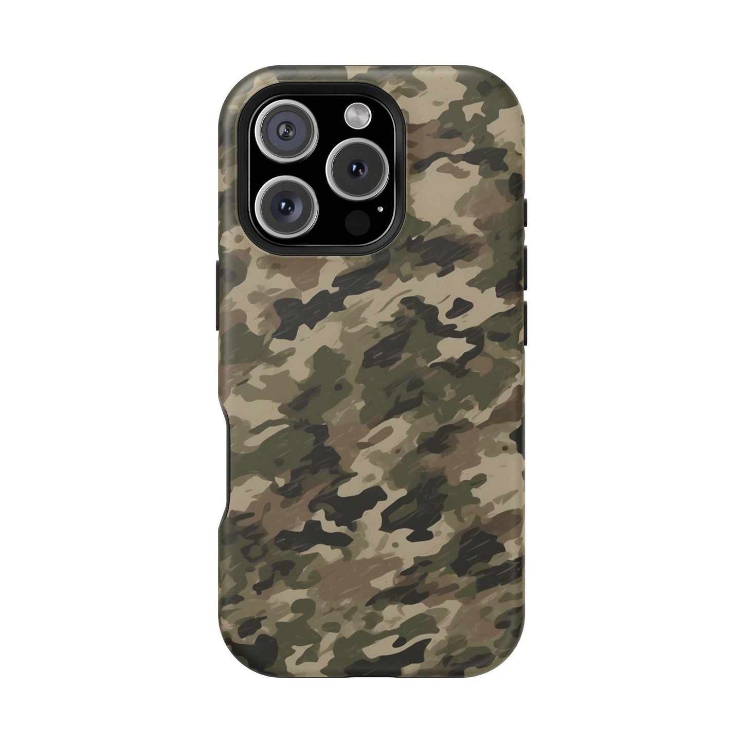 Classic Light Brown Camouflage – MagSafe iPhone Case with Rugged Elegance - BOGO Cases