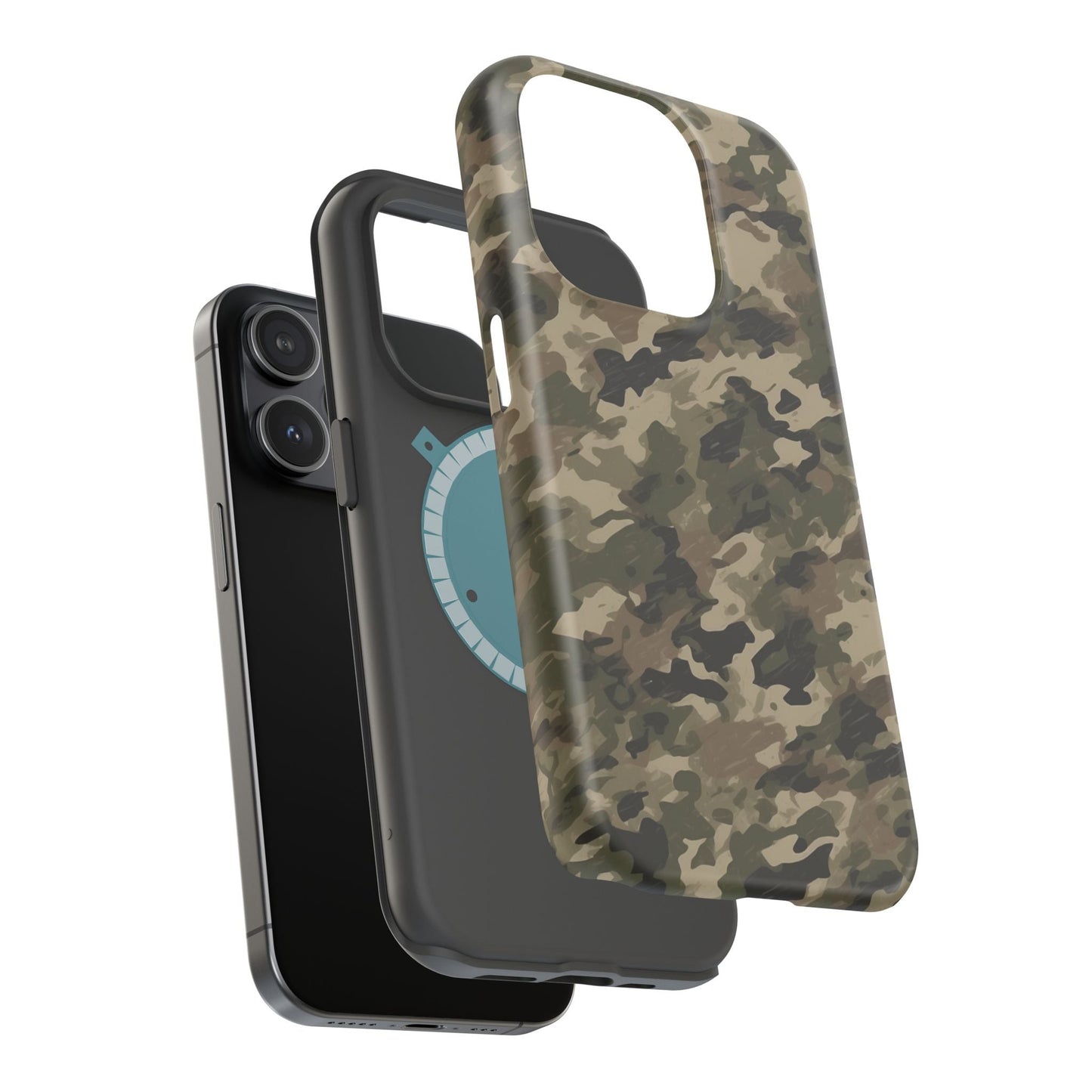 Classic Light Brown Camouflage – MagSafe iPhone Case with Rugged Elegance - BOGO Cases