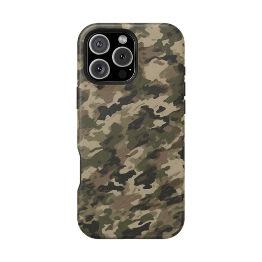 Classic Light Brown Camouflage – MagSafe iPhone Case with Rugged Elegance - BOGO Cases
