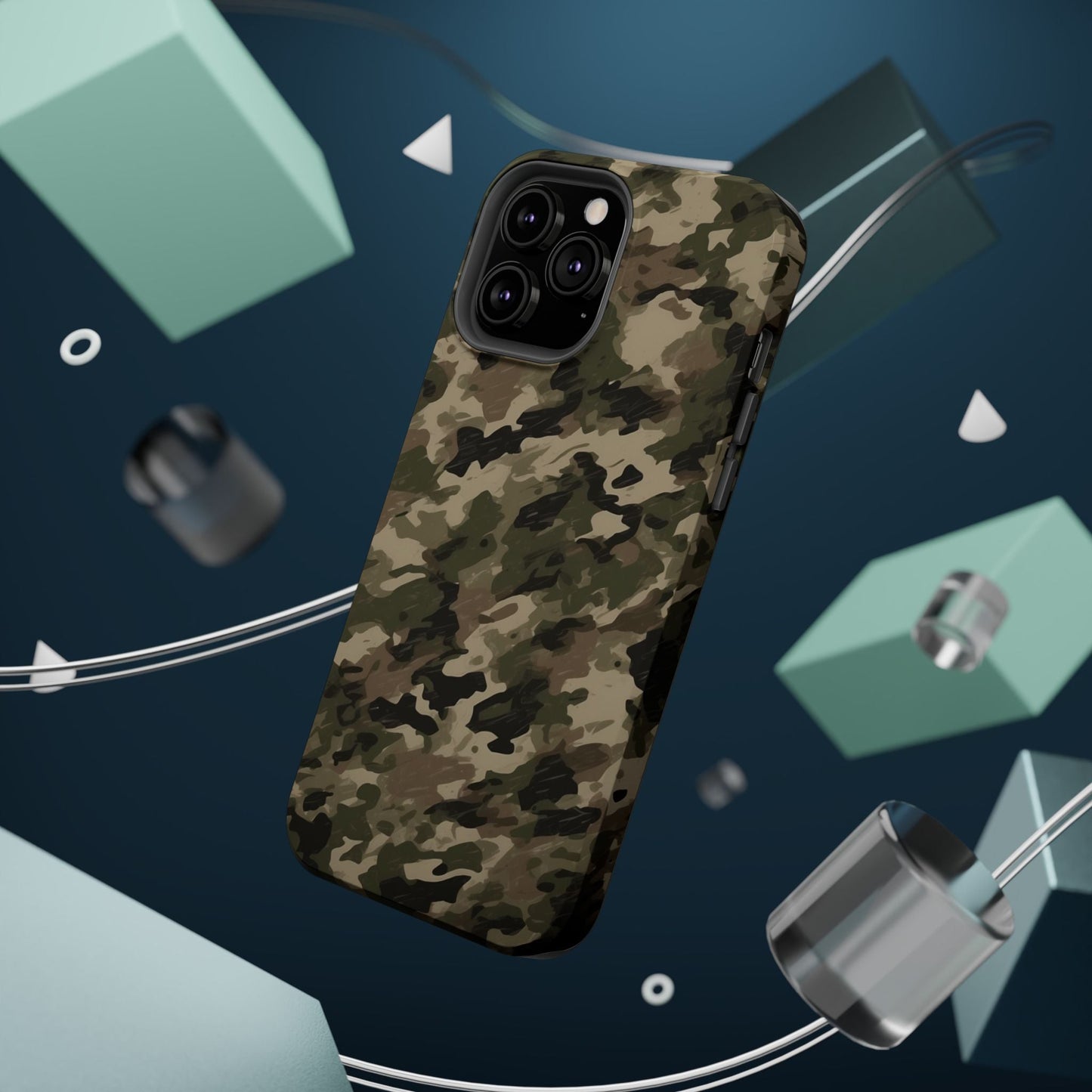 Classic Light Brown Camouflage – MagSafe iPhone Case with Rugged Elegance - BOGO Cases