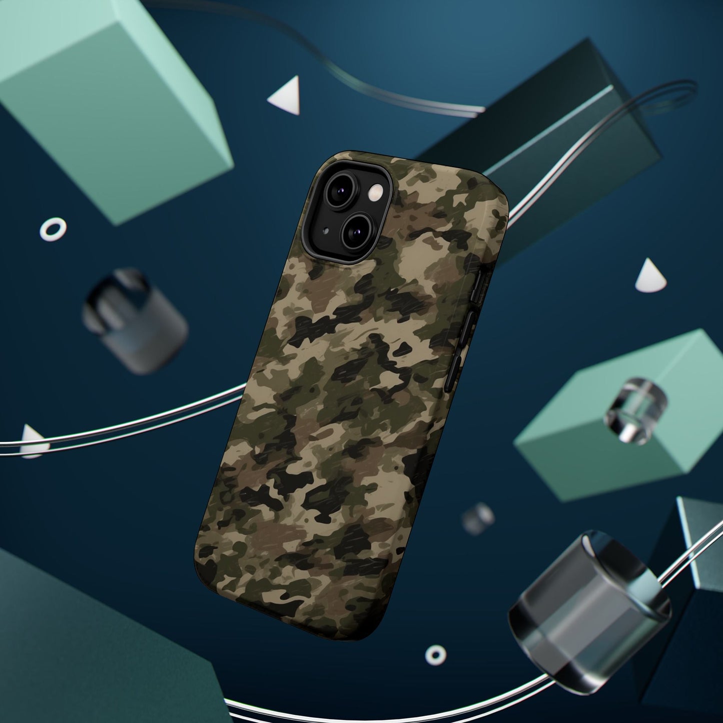 Classic Light Brown Camouflage – MagSafe iPhone Case with Rugged Elegance - BOGO Cases
