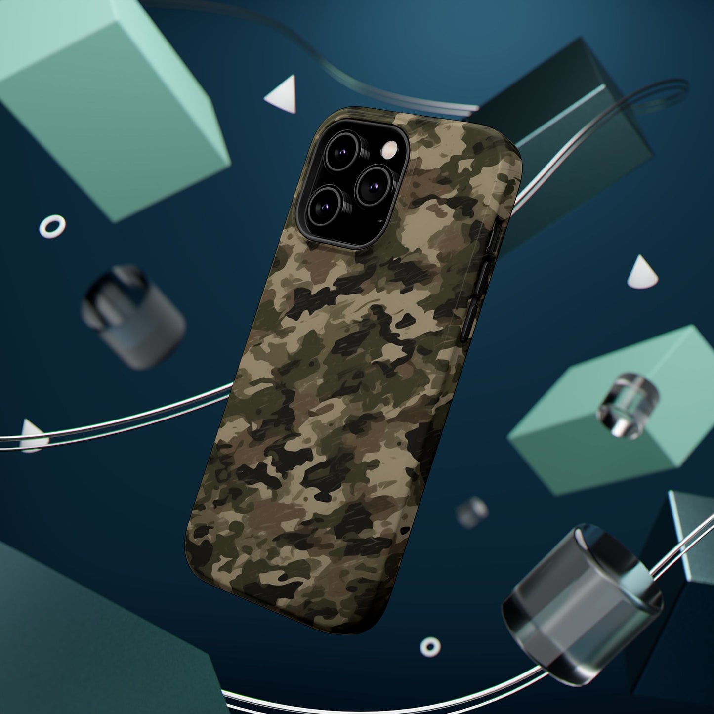Classic Light Brown Camouflage – MagSafe iPhone Case with Rugged Elegance - BOGO Cases