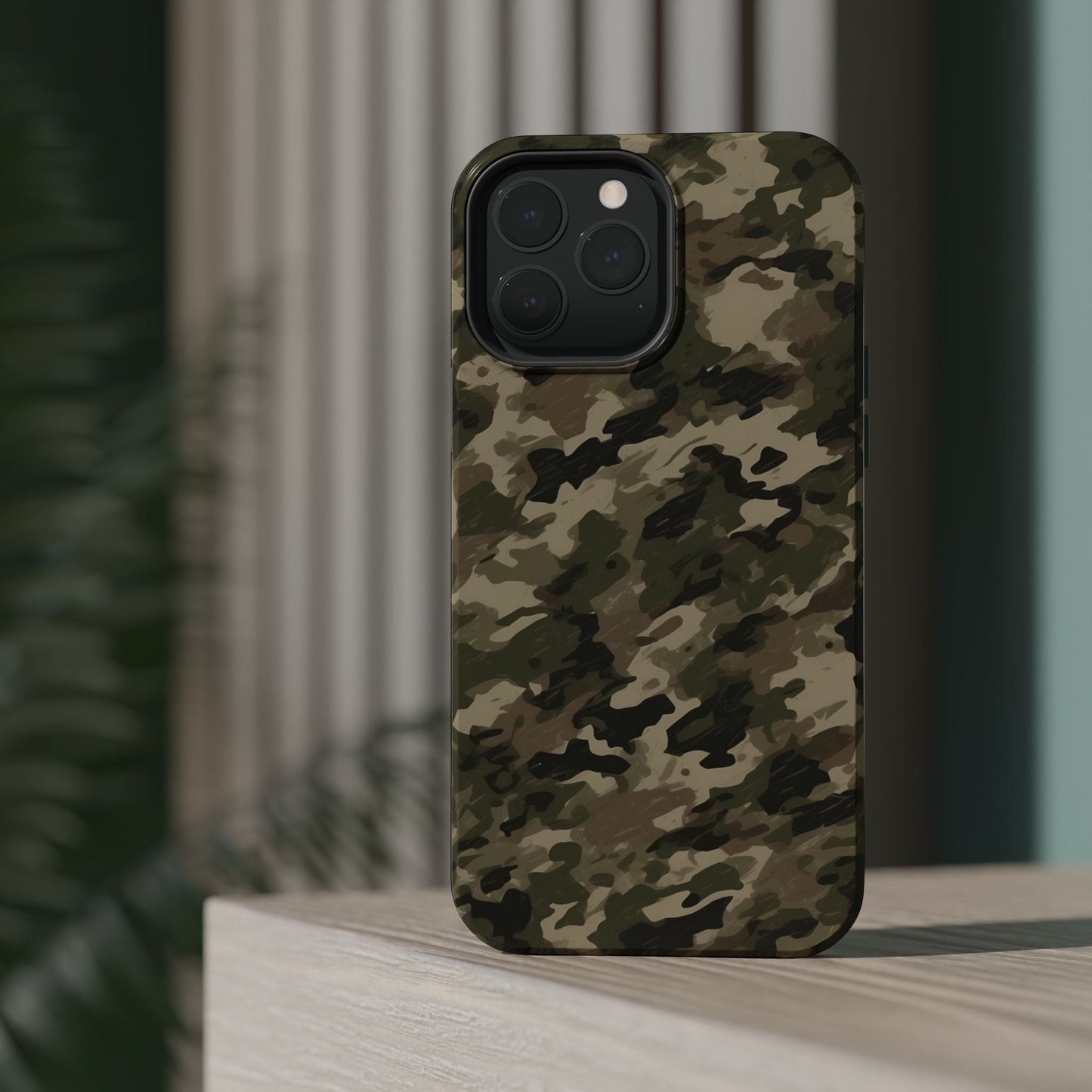 Classic Light Brown Camouflage – MagSafe iPhone Case with Rugged Elegance - BOGO Cases