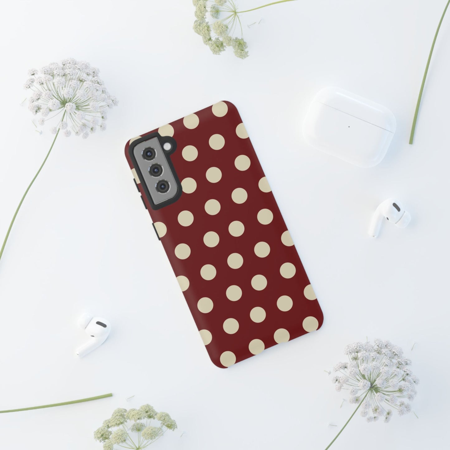 Classic Red & Cream Polka Dots - Samsung Galaxy Case - BOGO Cases