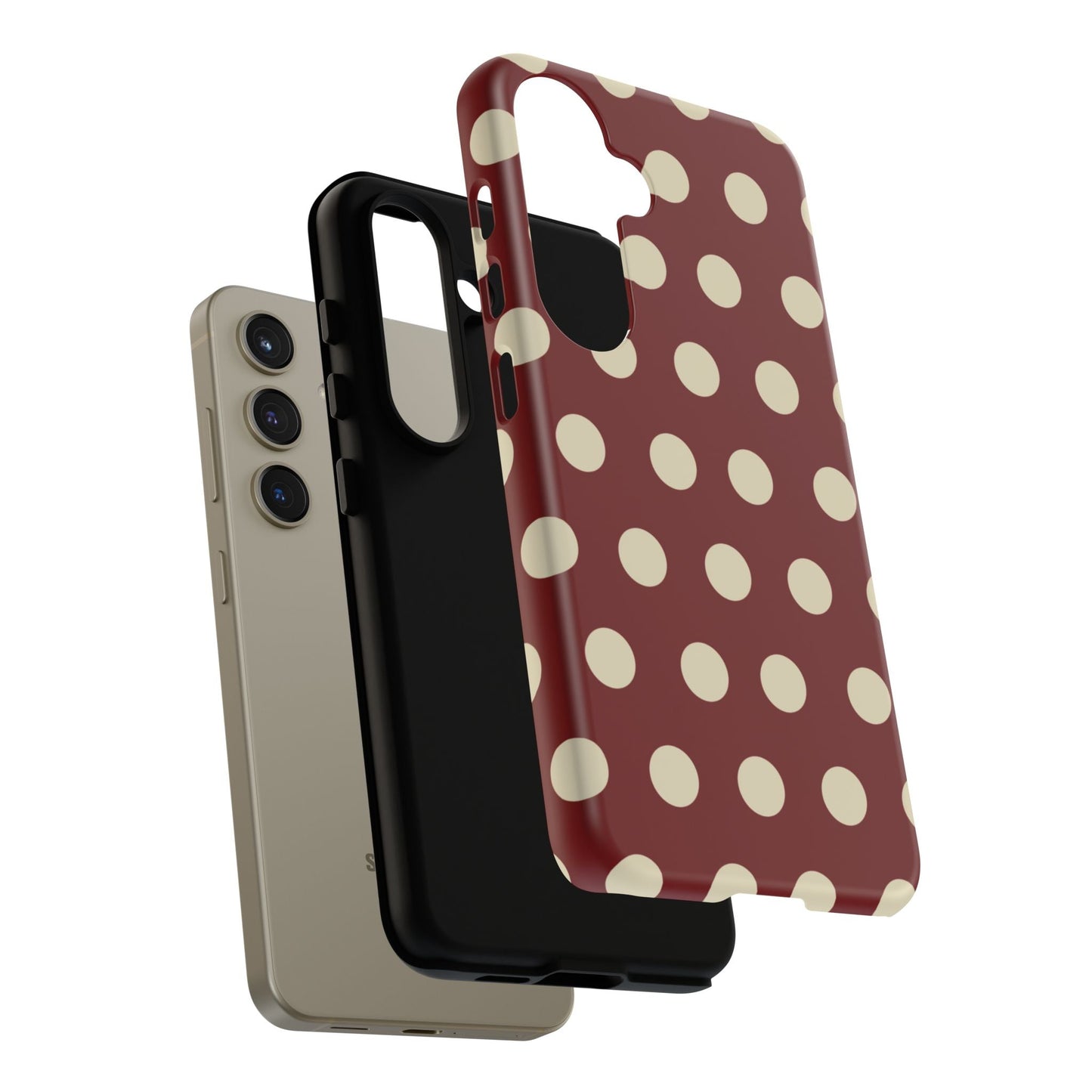 Classic Red & Cream Polka Dots - Samsung Galaxy Case - BOGO Cases