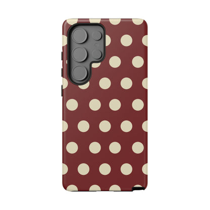 Classic Red & Cream Polka Dots - Samsung Galaxy Case - BOGO Cases