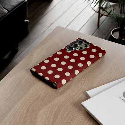 Classic Red & Cream Polka Dots - Samsung Galaxy Case - BOGO Cases